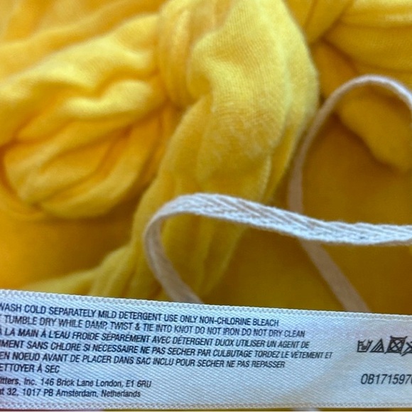 Free People Knot it Up Primrose Yellow Gauze Jumpsuit 💛 Medium Oversized - Picture 11 of 13